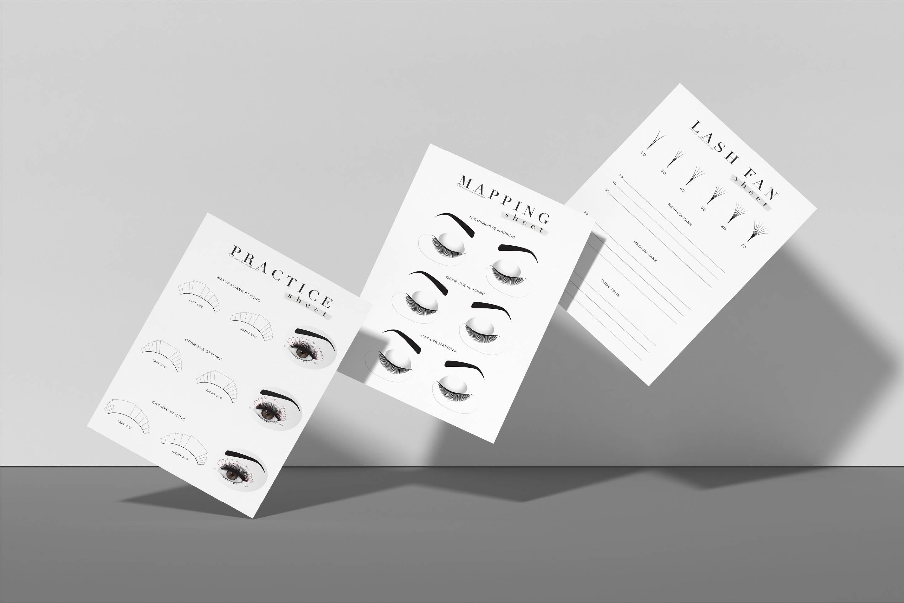 Eyelash Extension Training Practice Sheets