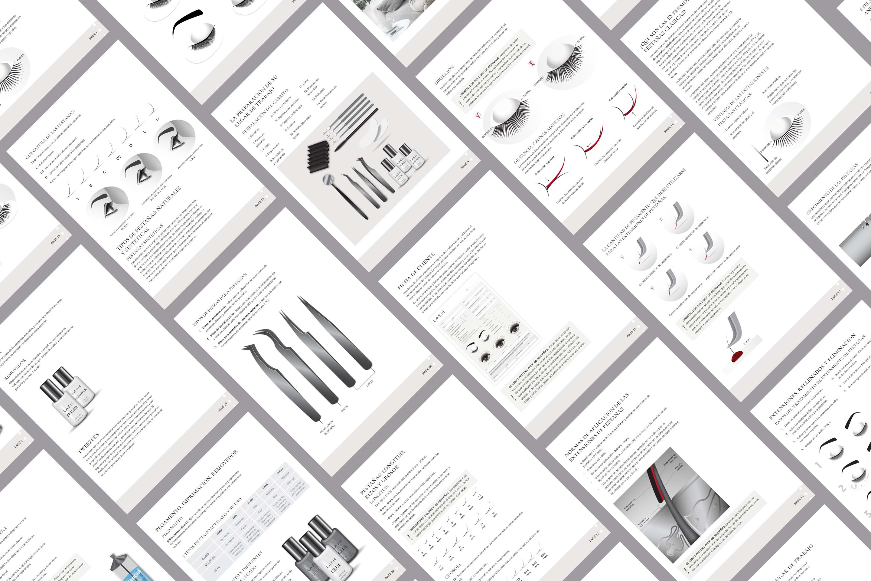Classic Eyelash Extension Manual in Spanish