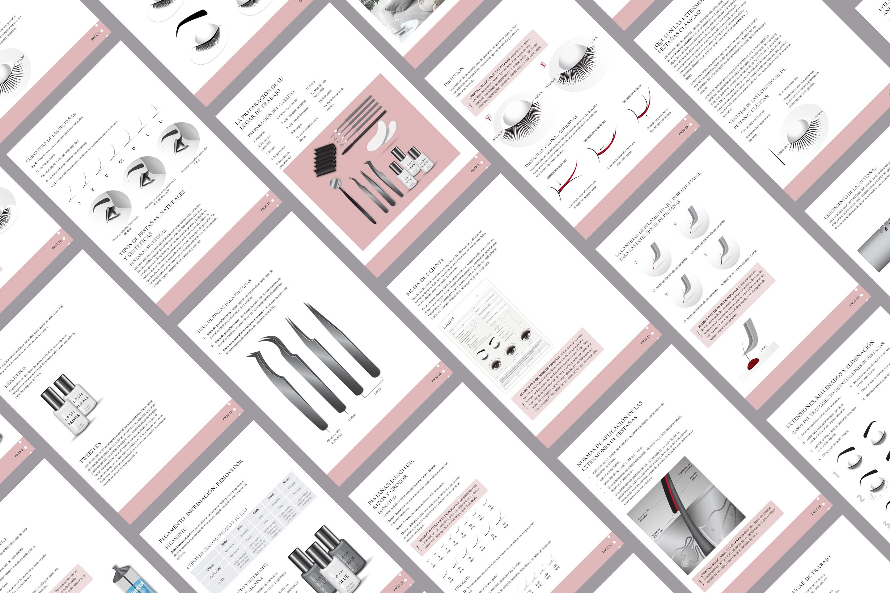 Classic Eyelash Extension Manual in Spanish