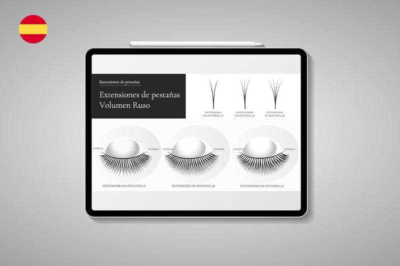 Editable Russian Volume Lash Training Presentation in Spanish