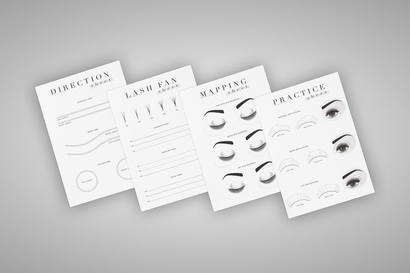 Eyelash Extension Training Practice Sheets